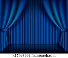 Blue curtain vector illustration