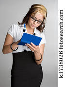 Businesswoman Writing Check