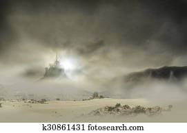 castle in clouds rocky castle in clouds rocky