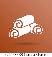 Cinnamon sticks logo closeup heap tree art