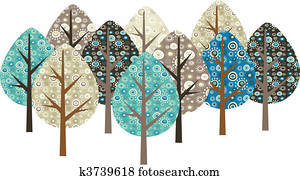 Decorative grunge trees Decorative grunge trees