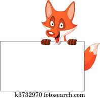 Fox with sign Fox with sign