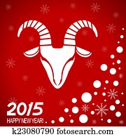 New year red card with goat New year red card with goat