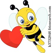 niedlich, biene, valentine niedlich, biene, valentine