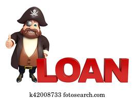 Pirate with Loan sign