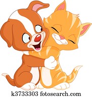 Puppy and kitten Puppy and kitten