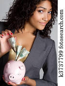 spaardose, frau