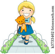 ילדה, ו, חיה בית, חתול