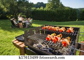 barbecue in the backyard barbecue in the backyard