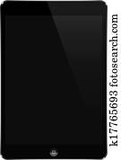 Black Tablet Pad, Ipad - style gadget Illustration, Icons, Sign, Vector. Black Tablet Pad, Ipad - style gadget Illustration, Icons, Sign, Vector.