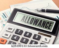 calculator with the word allowance