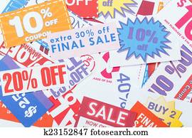 farverig, clipped, multi, valued, købmandsforretning, kuponer