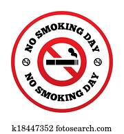 No smoking day sign. Quit smoking day symbol.