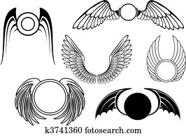 Set of wing symbols