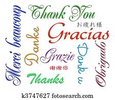 Thank you card many languages Thank you card many languages