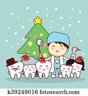 weihnachten, und, schnee, mit, zahn weihnachten, und, schnee, mit, zahn