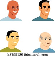 Cartoon Avatar Portrait of 4 Man