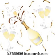 champagne bottle and glass champagne bottle and glass