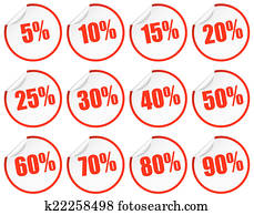 Discount Stickers - red Discount Stickers - red