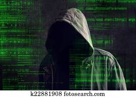 Faceless hooded anonymous computer hacker Faceless hooded anonymous computer hacker