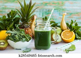 fresco, verde, smoothie