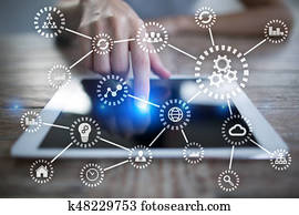 IOT., internet, de, things., automação, e, tecnologia moderna, conceito