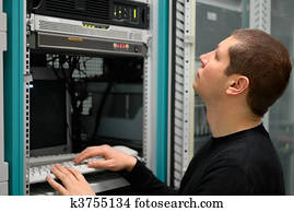 Network technician perform preventive maintenance to a server Network technician perform preventive maintenance to a server