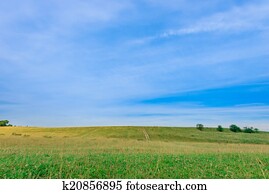 pradaria, paisagem, e, céu
