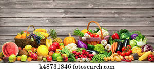 Vegetables and fruits background