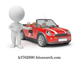 3d small people - car keys 3d small people - car keys