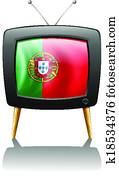 a, bandeira, de, portugal, dentro, um, televisão a, bandeira, de, portugal, dentro, um, televisão