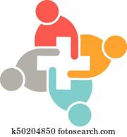 asistencia médica, gente, logotipo