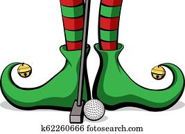 Golf Christmas Elf Feet Golf Christmas Elf Feet
