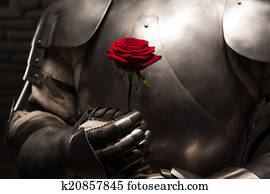 Knight giving a rose to lady Knight giving a rose to lady