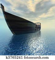Sailing vessel in the sea Sailing vessel in the sea