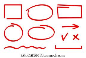 Set of correction and highlight elements. Vector illustration. Set of correction and highlight elements. Vector illustration.