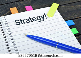 Strategy word on notepad