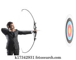 ビジネスマン, 弓と矢で