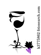 abstact, כוס של יין