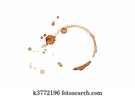 Coffee cup mark on white Coffee cup mark on white