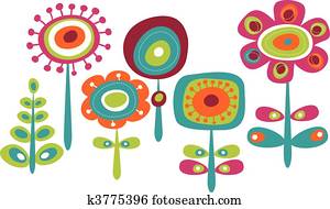 cute, flores coloridas