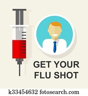 dostávať, tvoj, chripka zastrelit, vaccination, vakcína, riadiť, ukážka