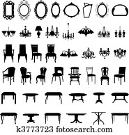 furniture silhouette set furniture silhouette set