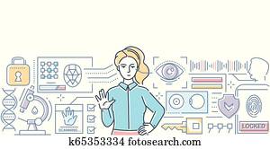 Identification system - modern line design style web banner