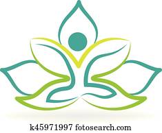 lotusblüte, joga, logo lotusblüte, joga, logo