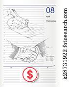 Sketch on Business Calendar