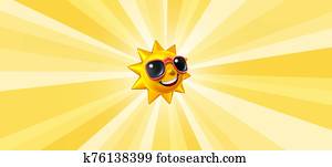 לחייך, קיץ, רקע של שמש