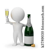 3d small people - champagne 3d small people - champagne