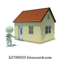 3d small people - show a home 3d small people - show a home