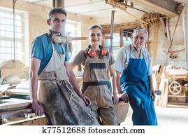 Carpenter family business with generations in the workshop Carpenter family business with generations in the workshop